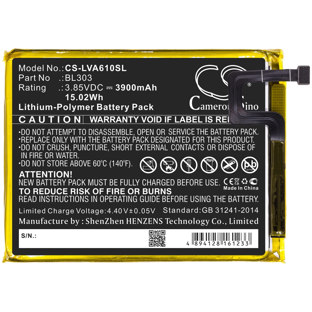 Batterie de téléphone portable Lenovo CS-LVA610SL