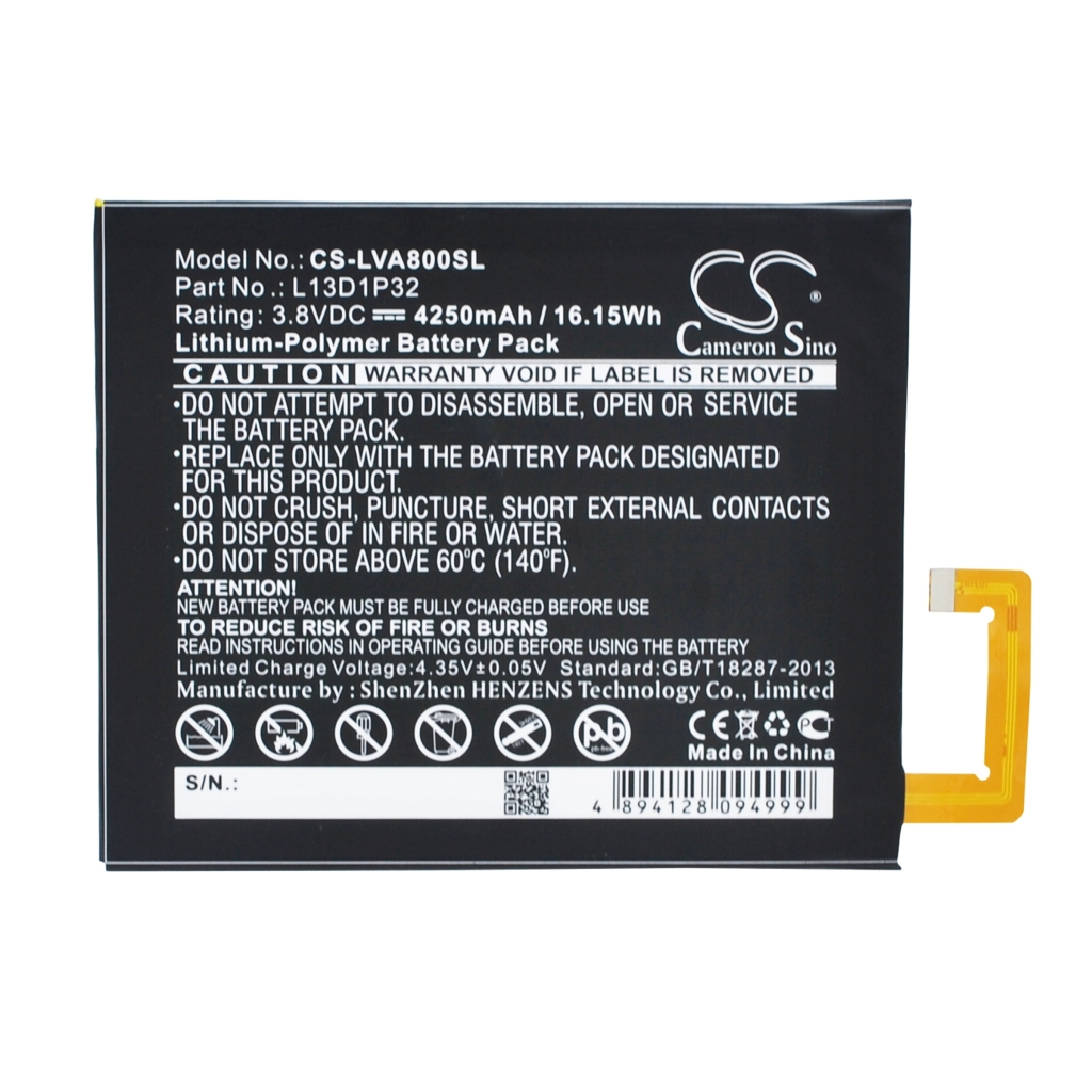 Tablette Batterie Lenovo CS-LVA800SL