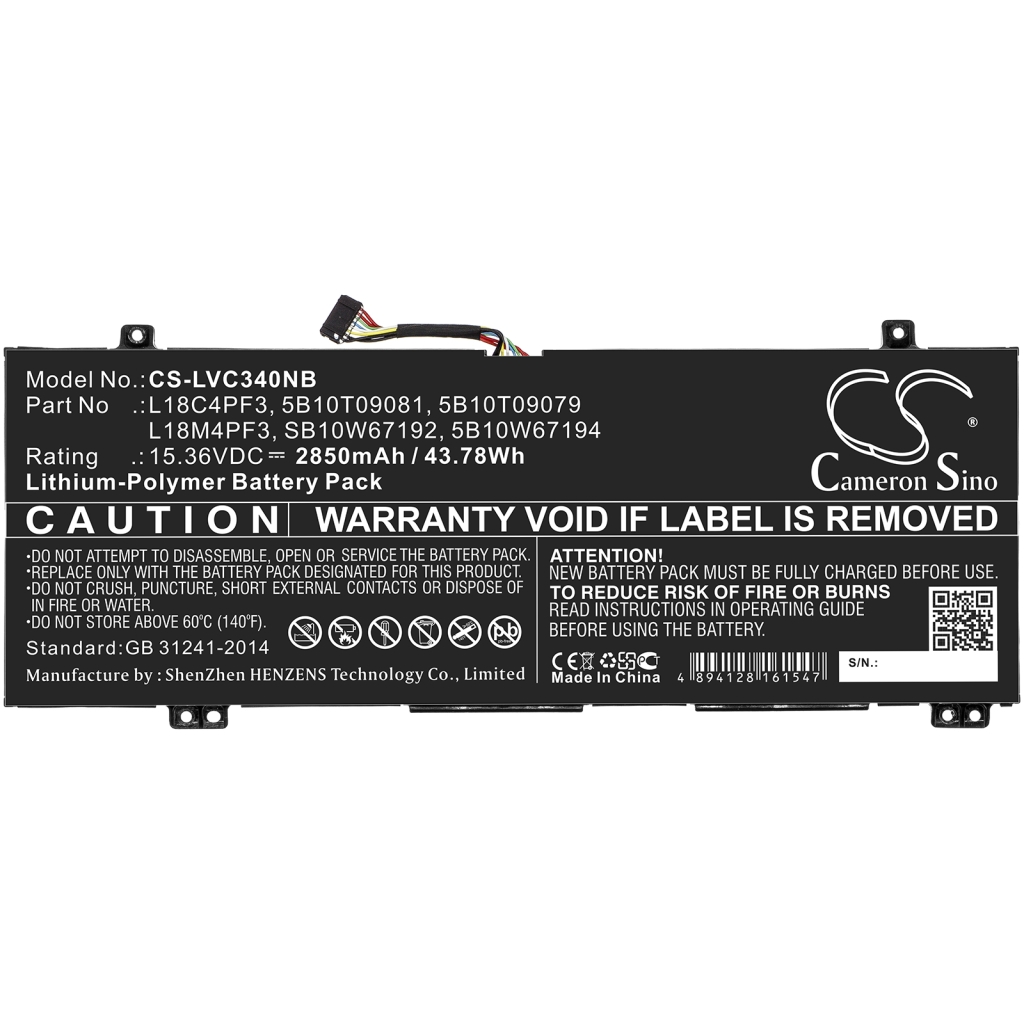 Batterie pour ordinateur portable Lenovo CS-LVC340NB