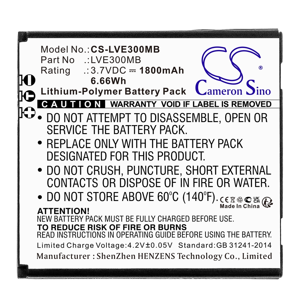 Compatible battery replacement for Levana 055070