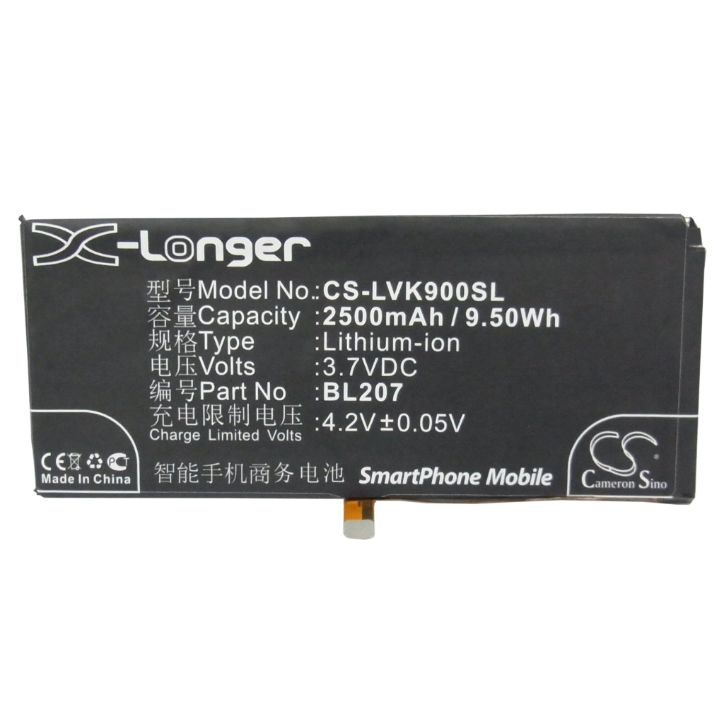 Batterie de téléphone portable Lenovo CS-LVK900SL