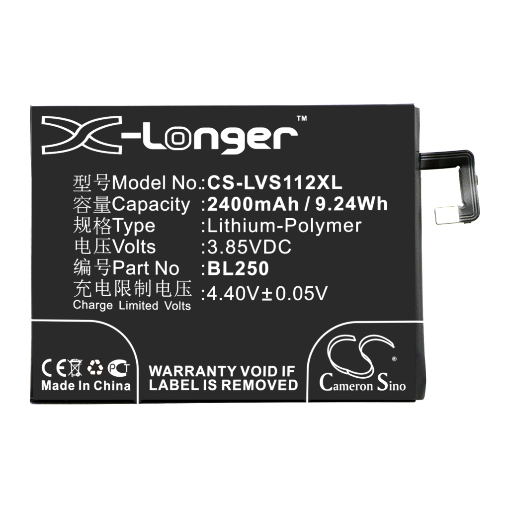 Batterie de téléphone portable Lenovo CS-LVS112XL