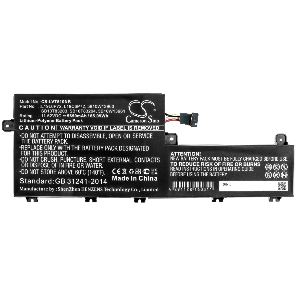 Battery Replaces 5B10W13961