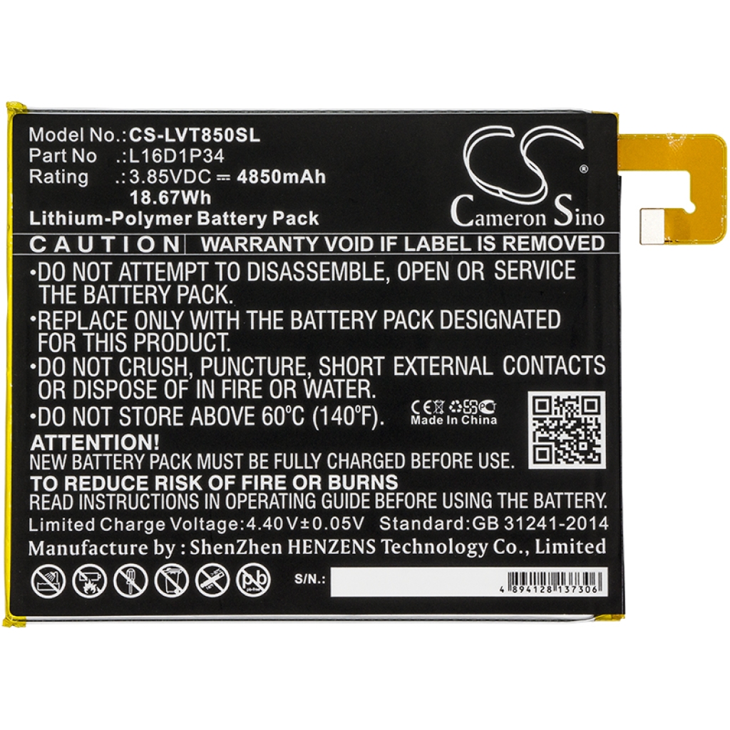 Compatible battery replacement for LENOVO L16D1P34