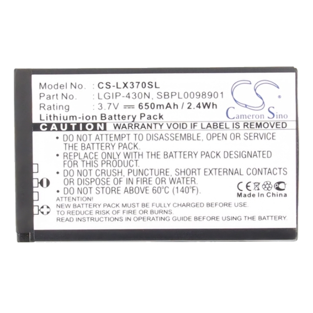 Mobile Phone Battery LG CS-LX370SL