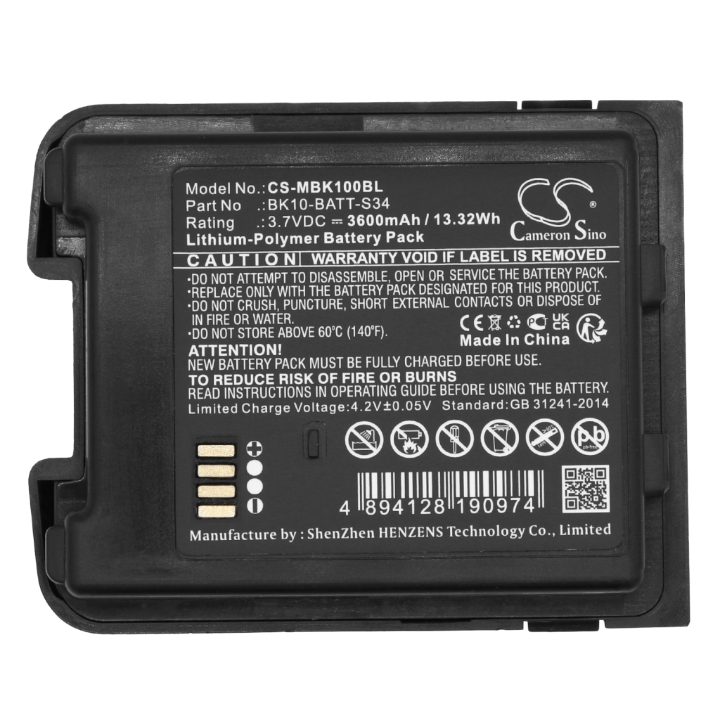 Code à barres, Scanner Batterie du scanner M3 Mobile CS-MBK100BL