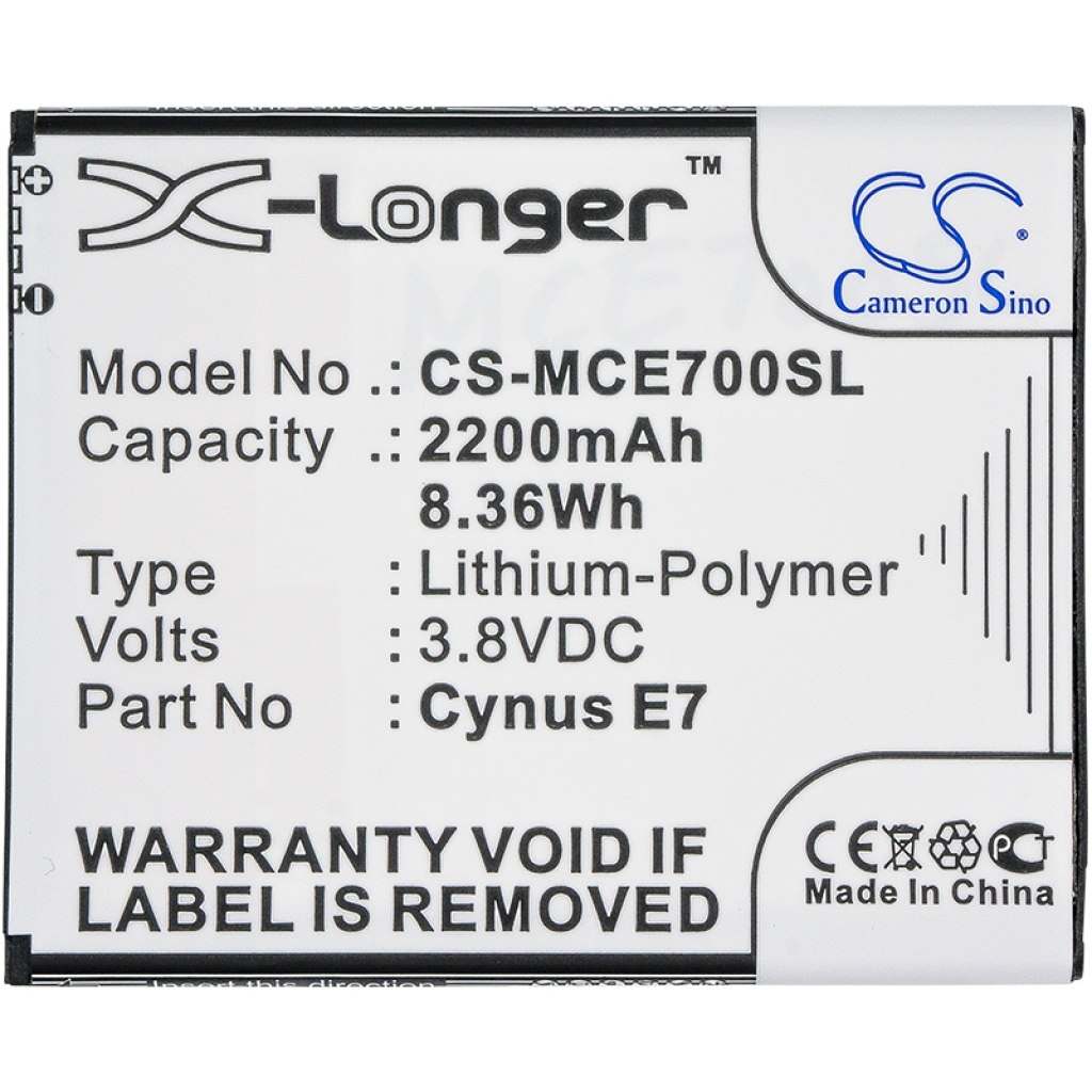 Compatible battery replacement for Mobistel CYNUS E7