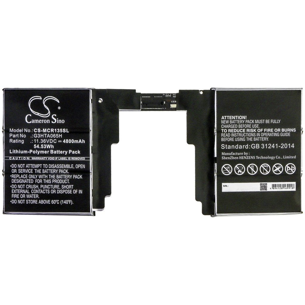 Remplacement de batterie compatible pour Microsoft  G3HTA065H