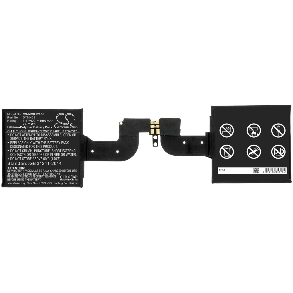 Compatible battery replacement for Microsoft DYNH01