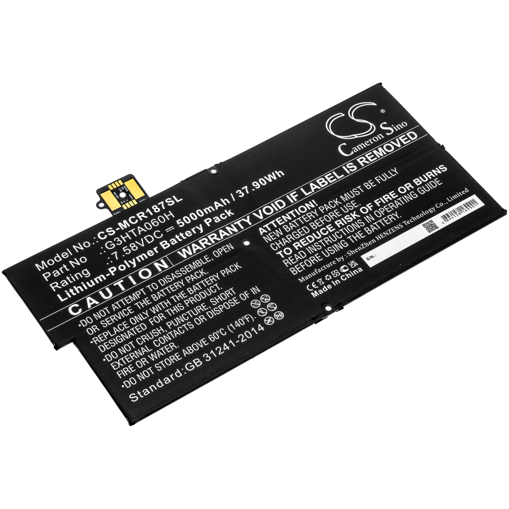 Compatible battery replacement for Microsoft G3HTA060H