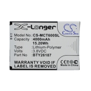 CS-MCT600SL<br />Batterie pour  remplace la batterie BTY26187