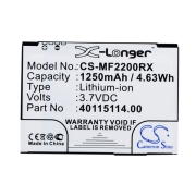 CS-MF2200RX<br />Batteries for   replaces battery 3-1826107-9