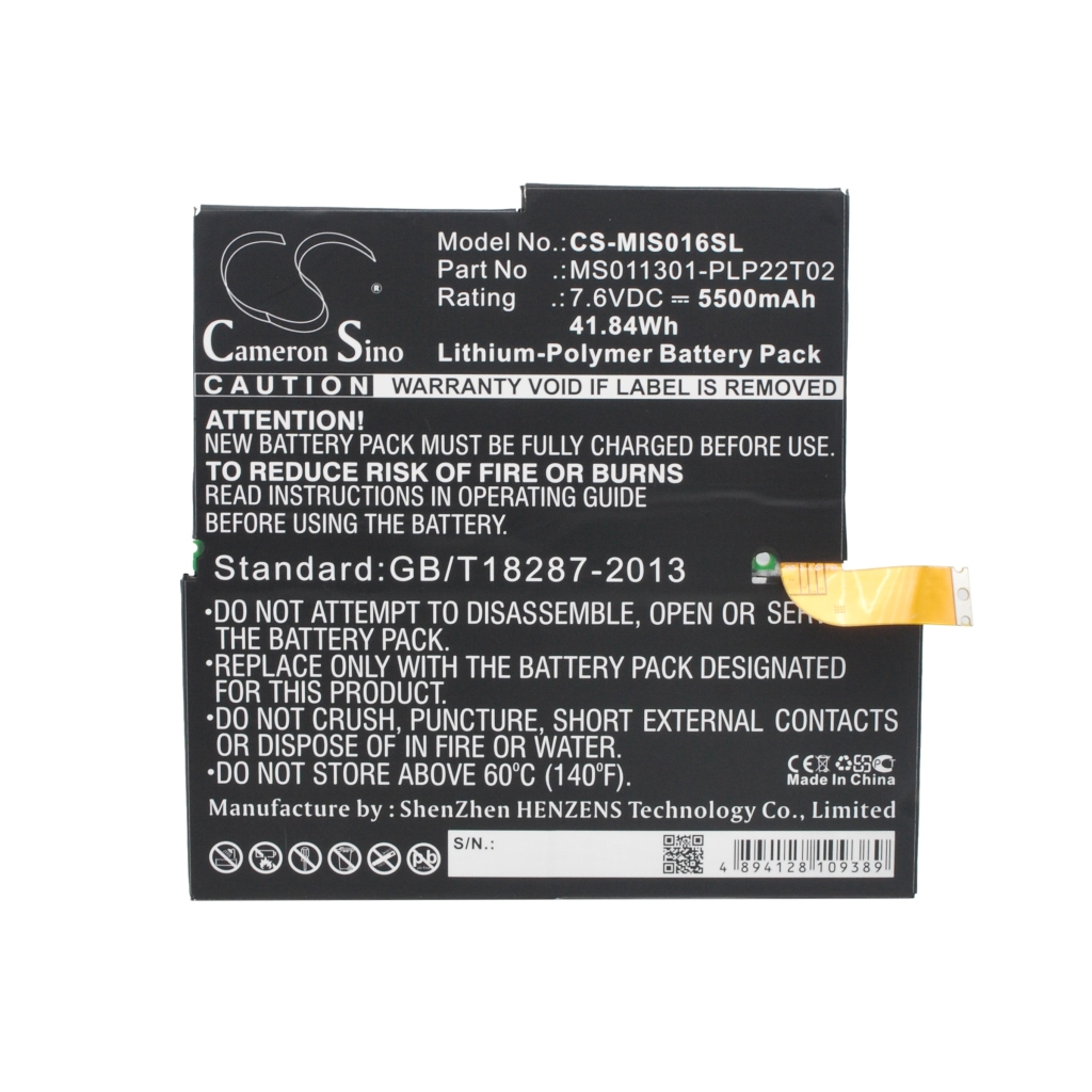 Tablet Battery Microsoft CS-MIS016SL