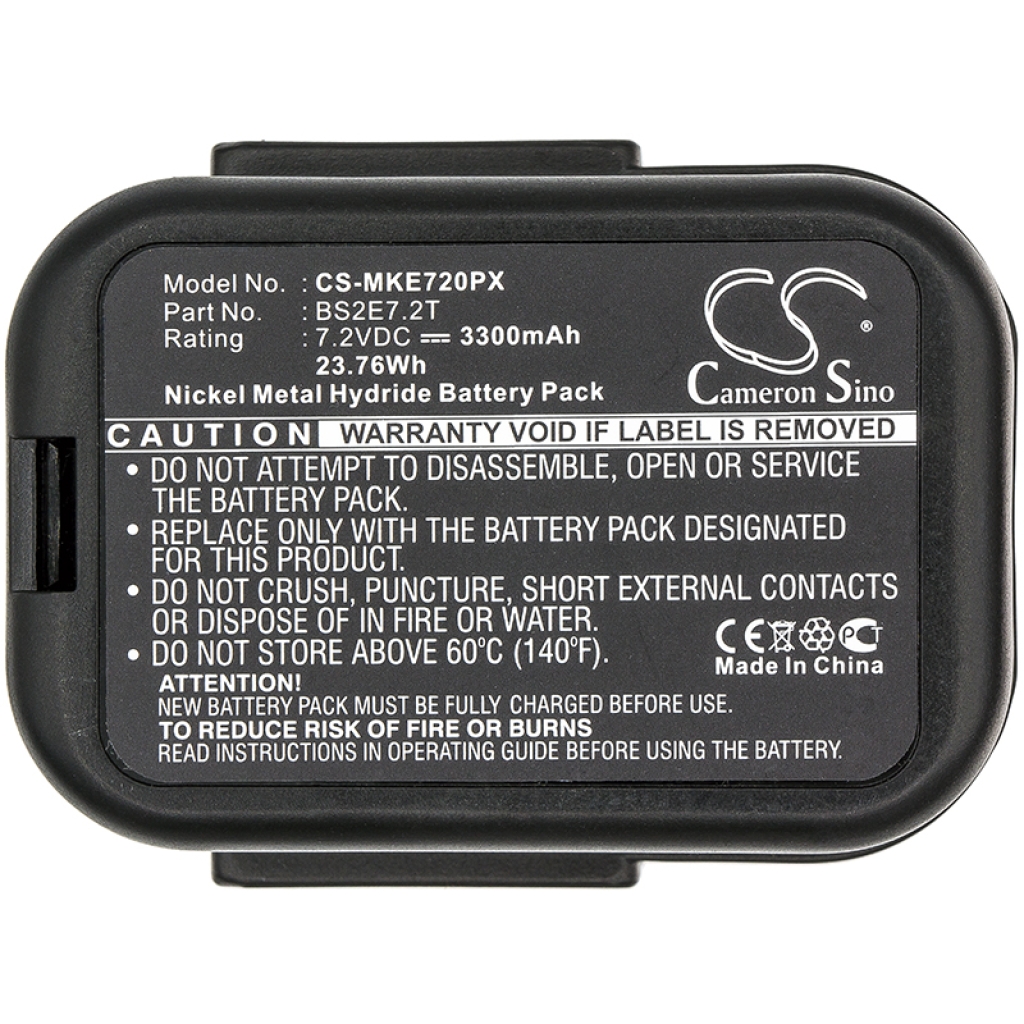 Remplacement de batterie compatible pour Milwaukee BS2E7.2T