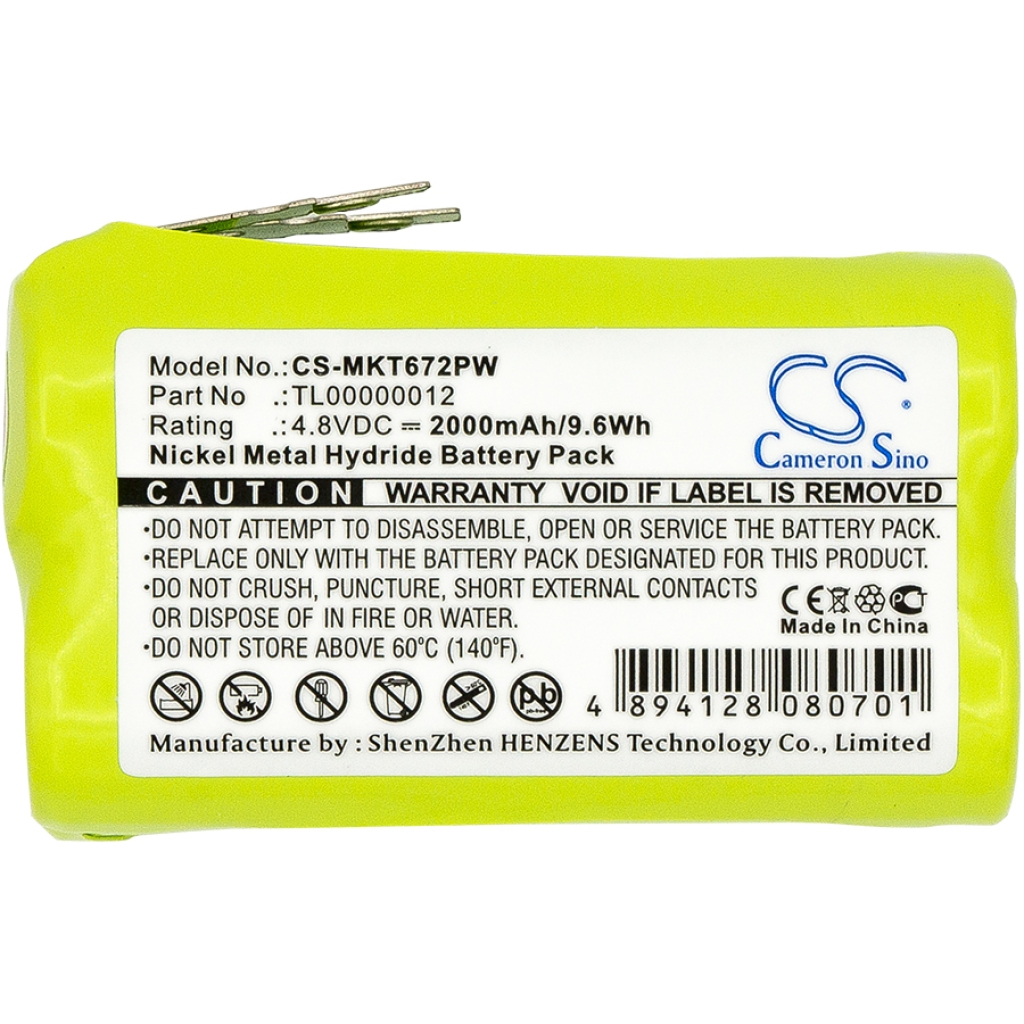 Compatible battery replacement for Makita TL00000012