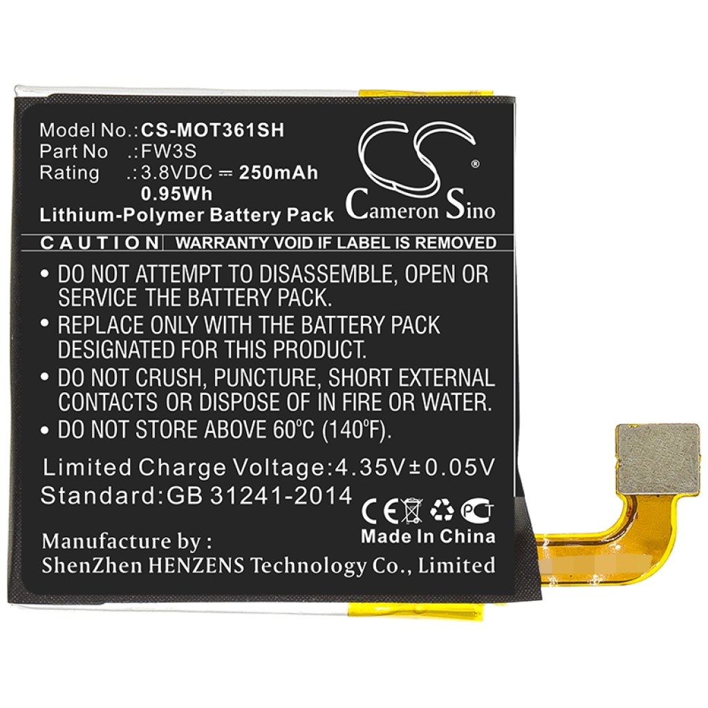 Batterie Smartwatch Motorola CS-MOT361SH