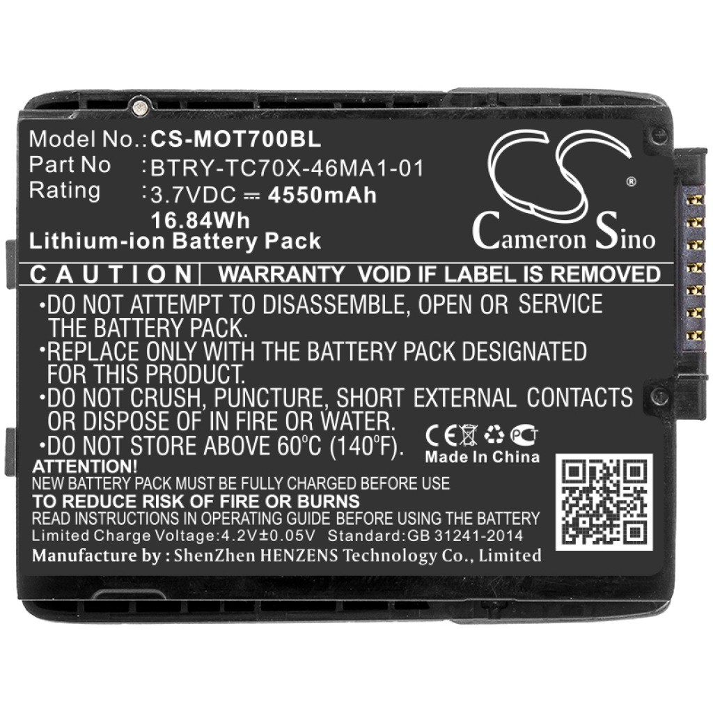 Code à barres, Scanner Batterie du scanner Motorola BTRY-TC7X-46MA2