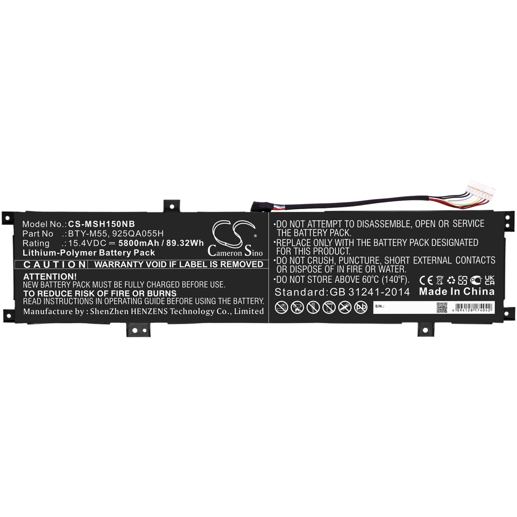 Batterie pour ordinateur portable MSI CS-MSH150NB