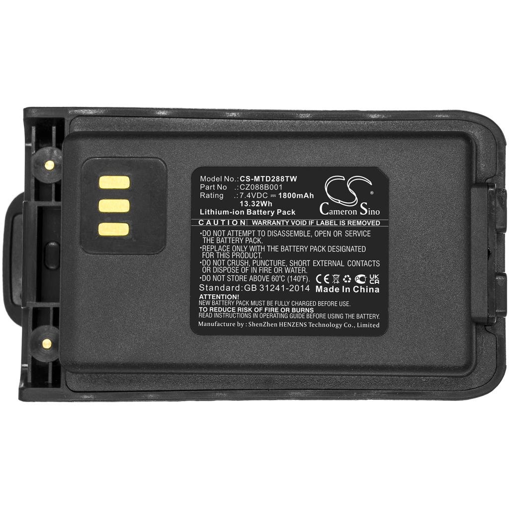 Batterie radio bidirectionnelle Motorola VZ-D288 (CS-MTD288TW)