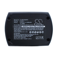 Remplacement de batterie compatible pour Metabo 6.25471,6.31728,6.31746,6.31775,ME-974...