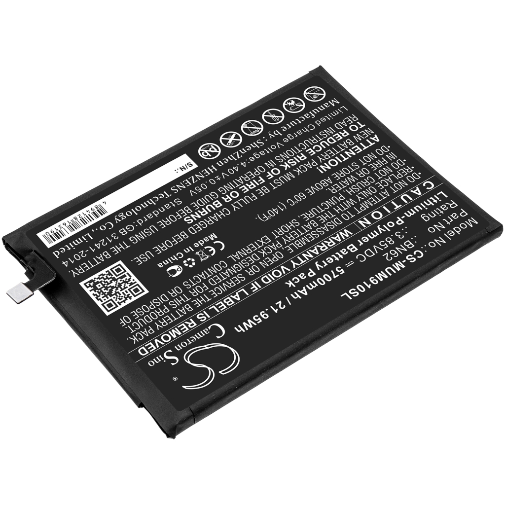 Compatible battery replacement for Redmi BN62