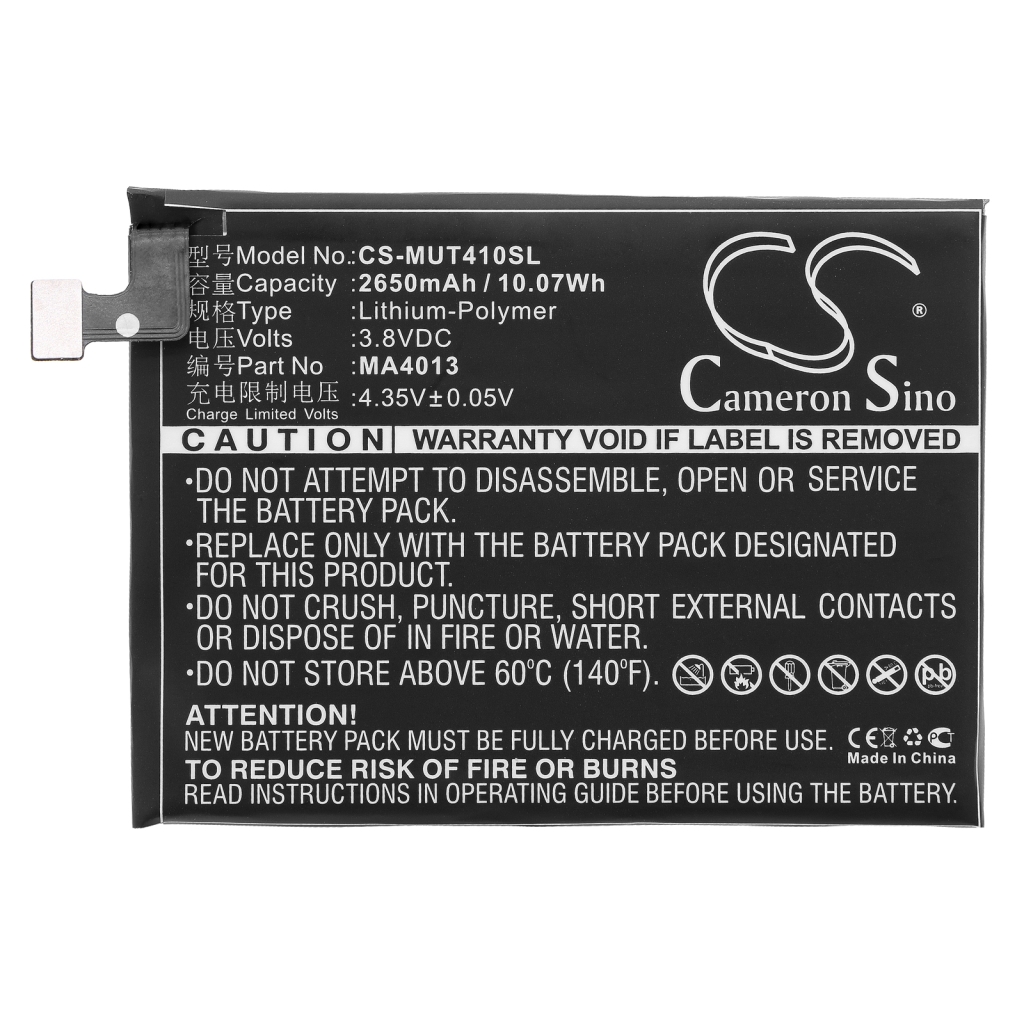 Compatible battery replacement for Meitu MA4013