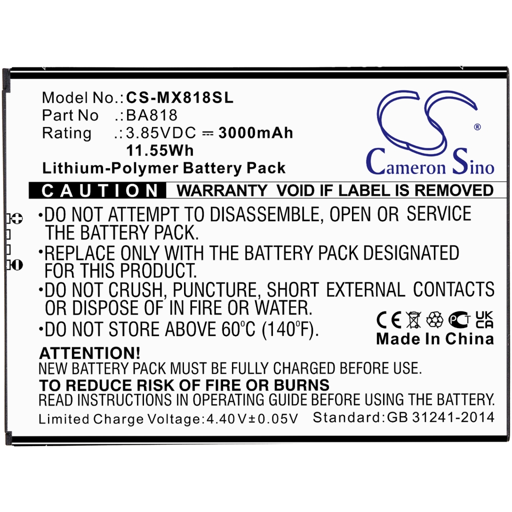 Batteries Remplace BA818