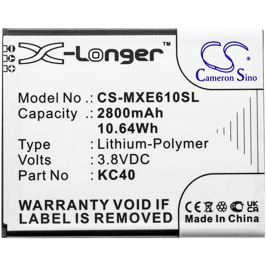 Compatible battery replacement for Motorola KC40