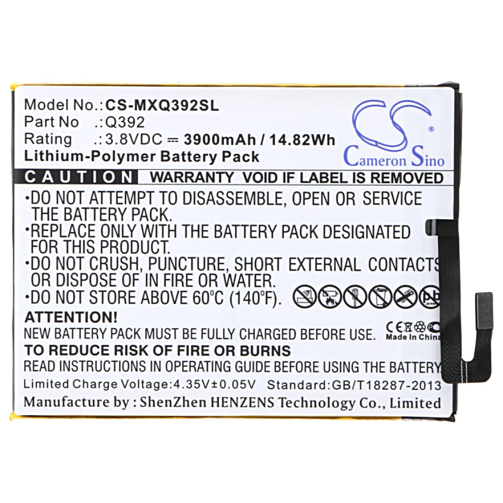 Compatible battery replacement for Micromax Q392