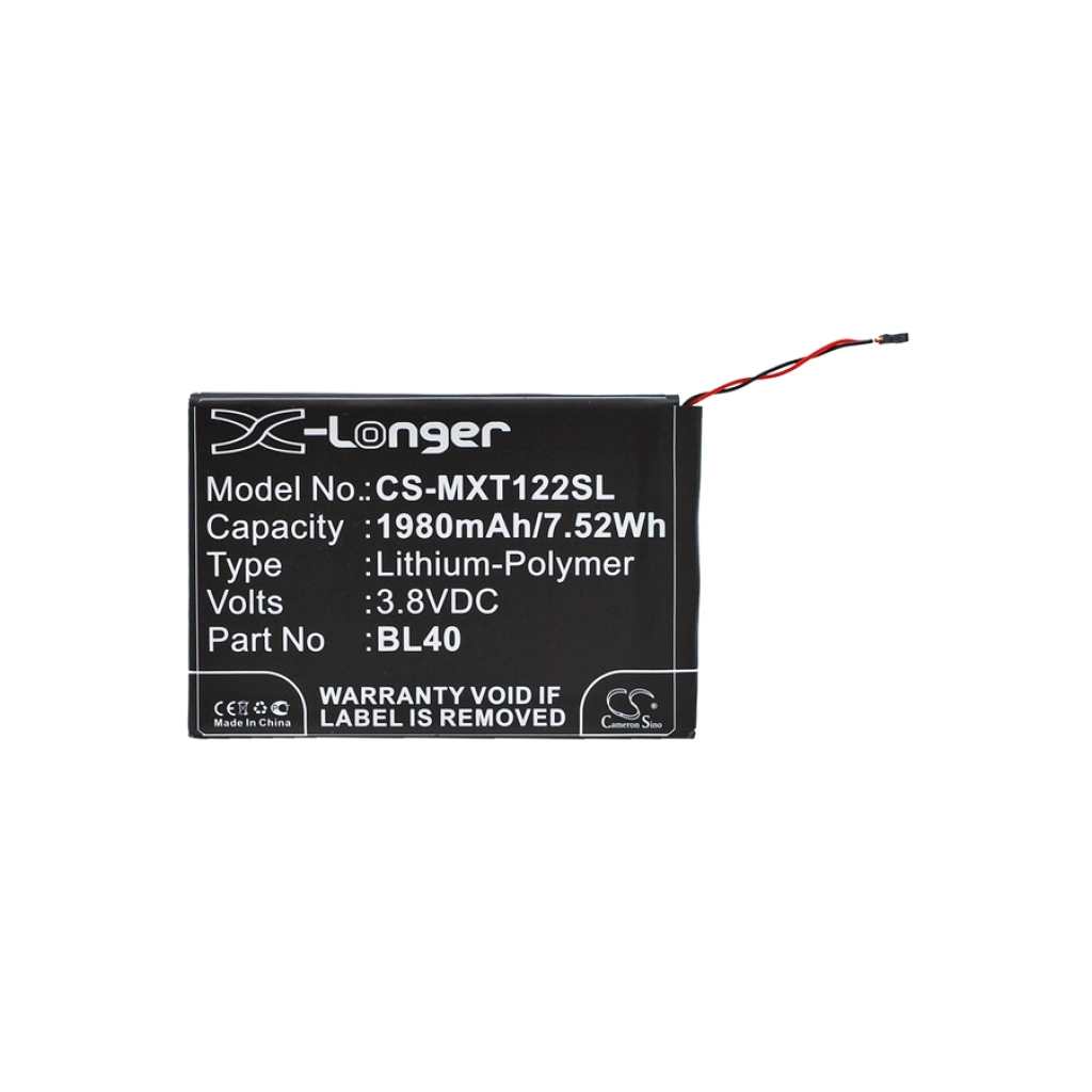 Compatible battery replacement for Motorola BL40