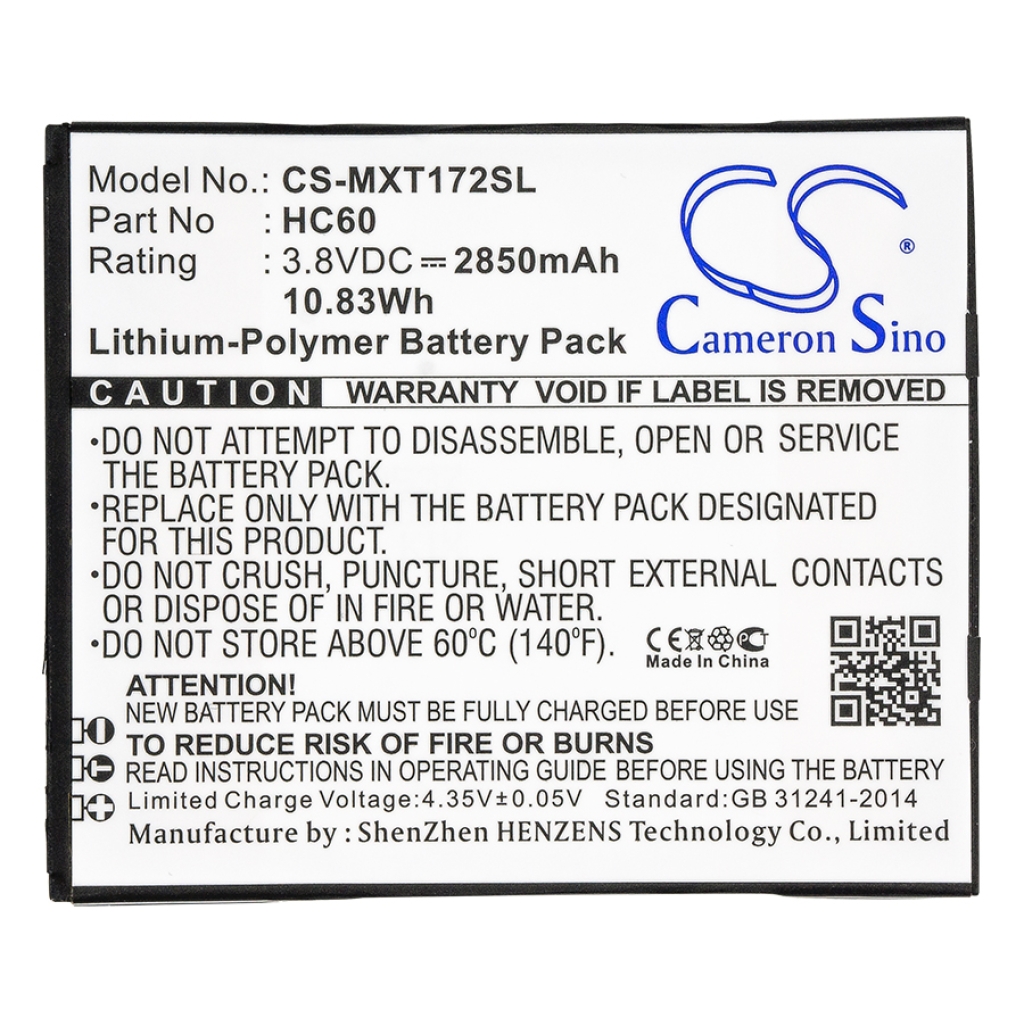 Remplacement de batterie compatible pour Motorola HC60