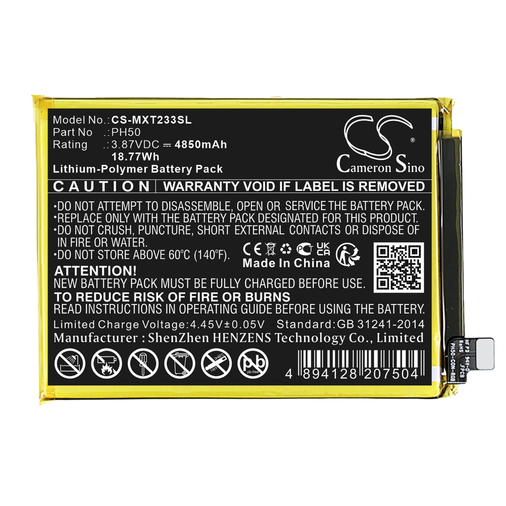 Remplacement de batterie compatible pour Motorola PH50