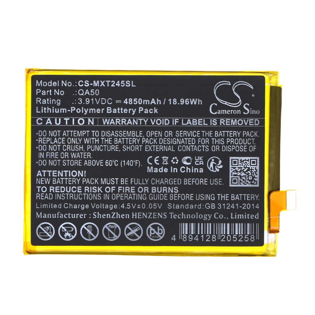 Remplacement de batterie compatible pour Motorola QA50