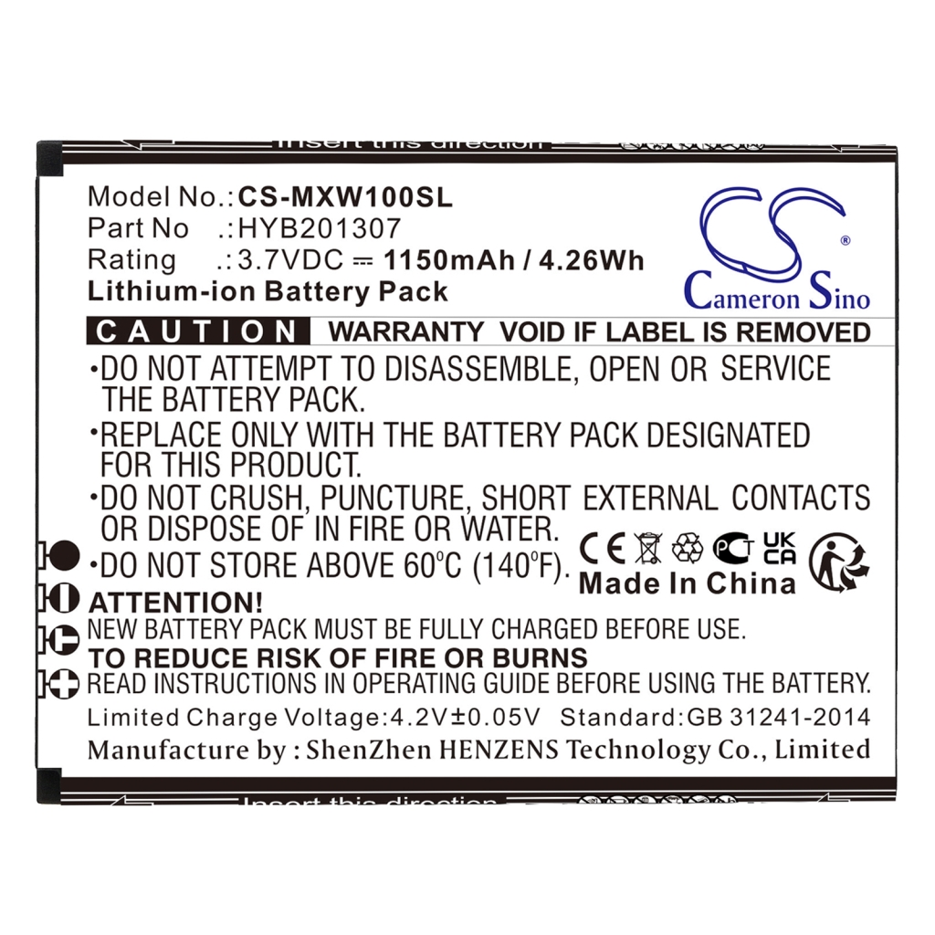 Compatible battery replacement for Umx HYB201307