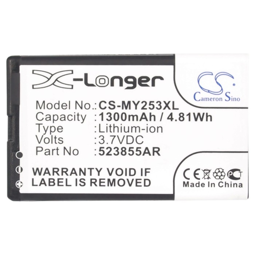 Compatible battery replacement for Sagem P/N 523855AR