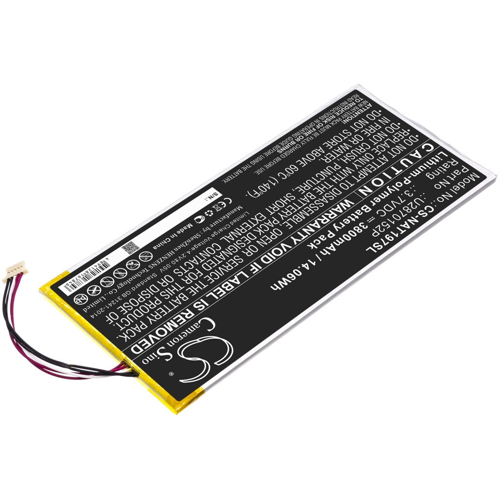 Remplacement de batterie compatible pour Onn U2870152P