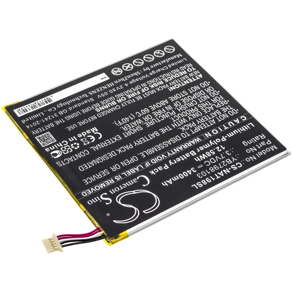 Compatible battery replacement for Onn YB2798103