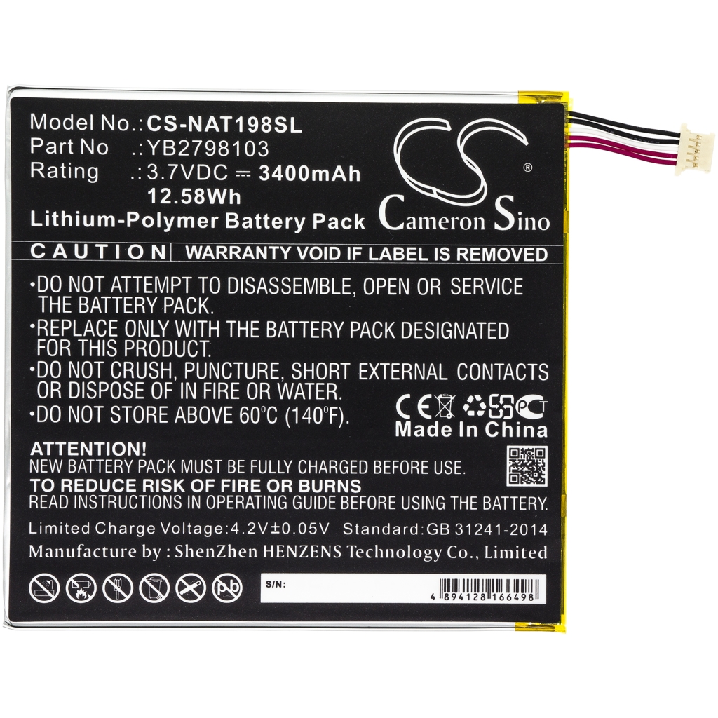 Tablette Batterie Onn CS-NAT198SL