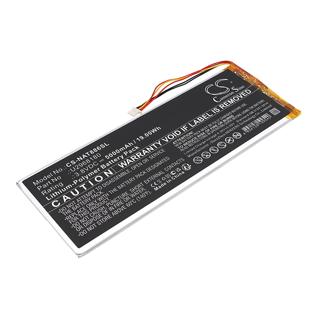 Compatible battery replacement for Onn U2968180