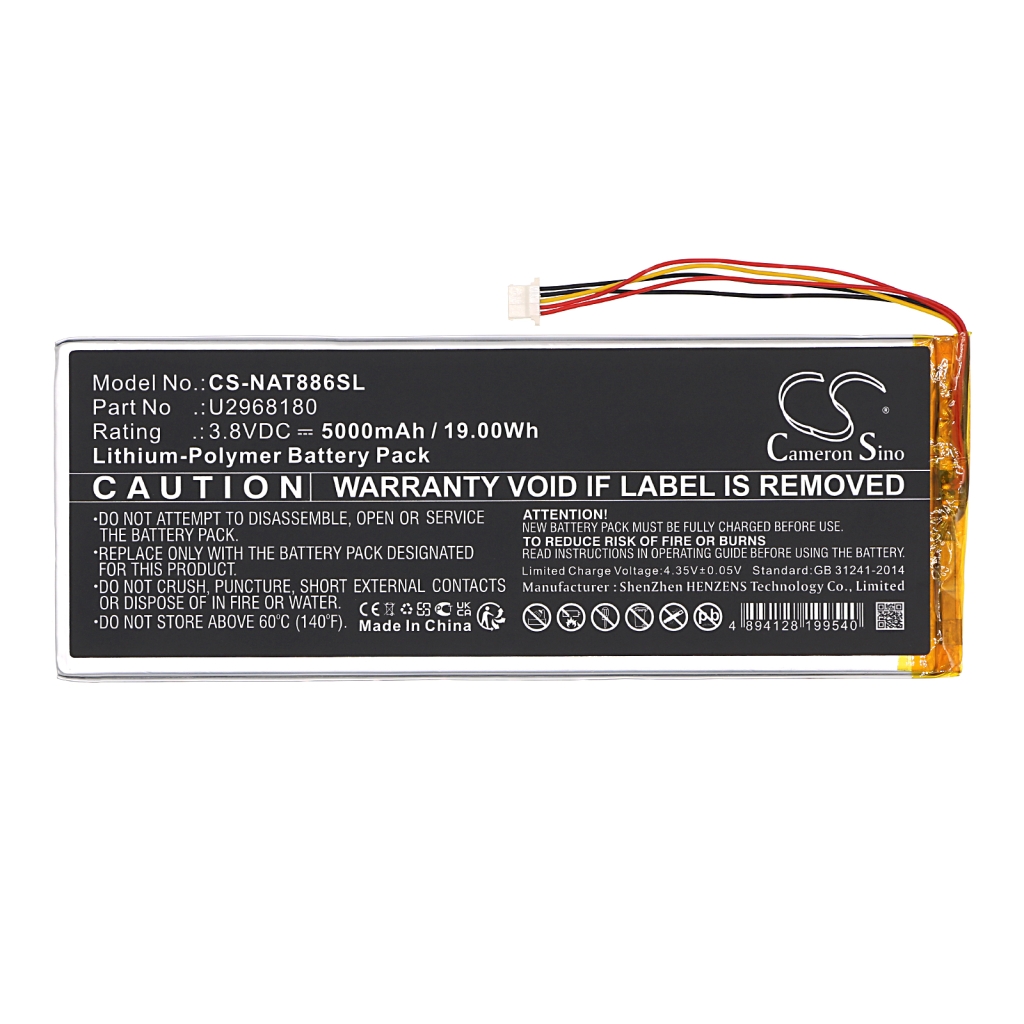 Remplacement de batterie compatible pour Onn U2968180