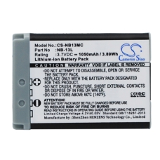 Compatible battery replacement for Canon NB-13L