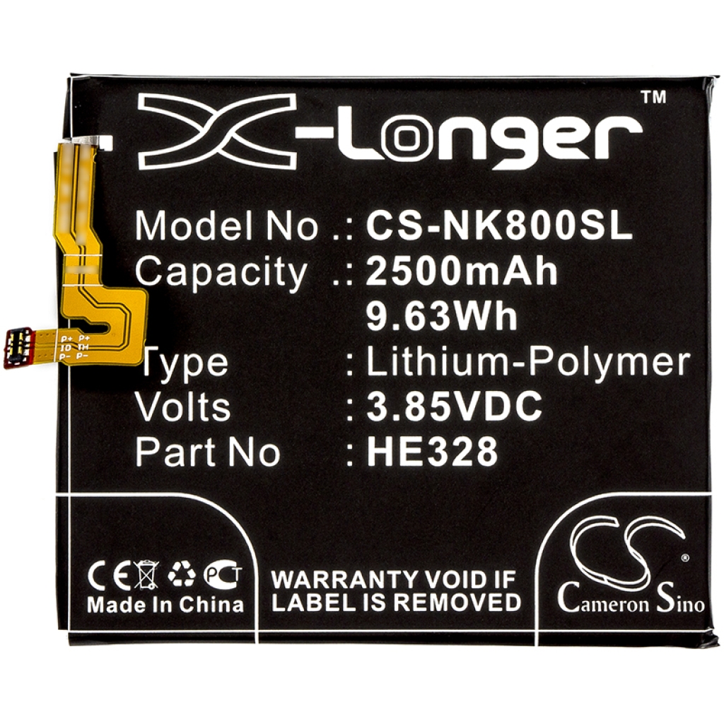 Compatible battery replacement for Nokia HE328