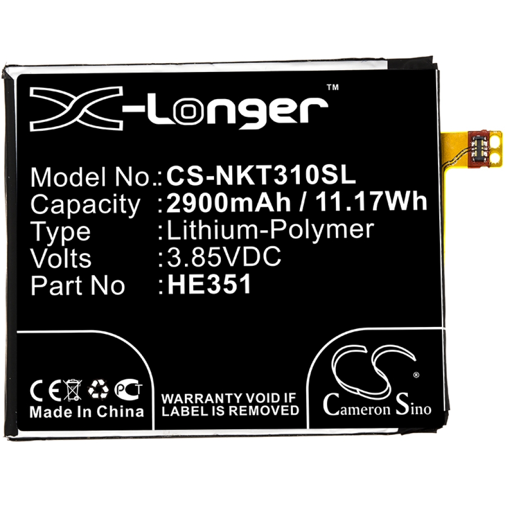 Compatible battery replacement for Nokia HE351