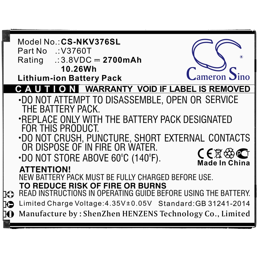 Mobile Phone Battery Nokia CS-NKV376SL