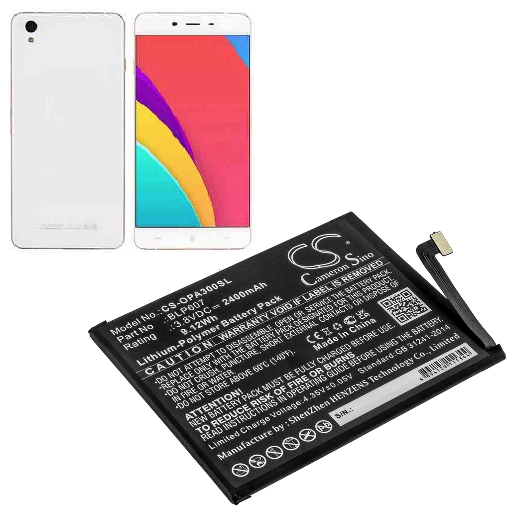 Compatible battery replacement for OPPO BLP607