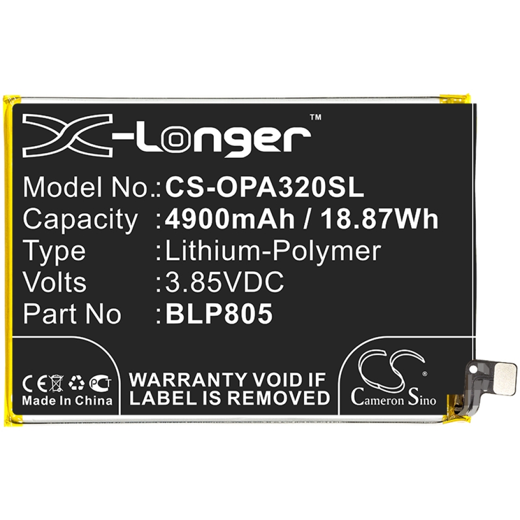 Compatible battery replacement for OPPO BLP805