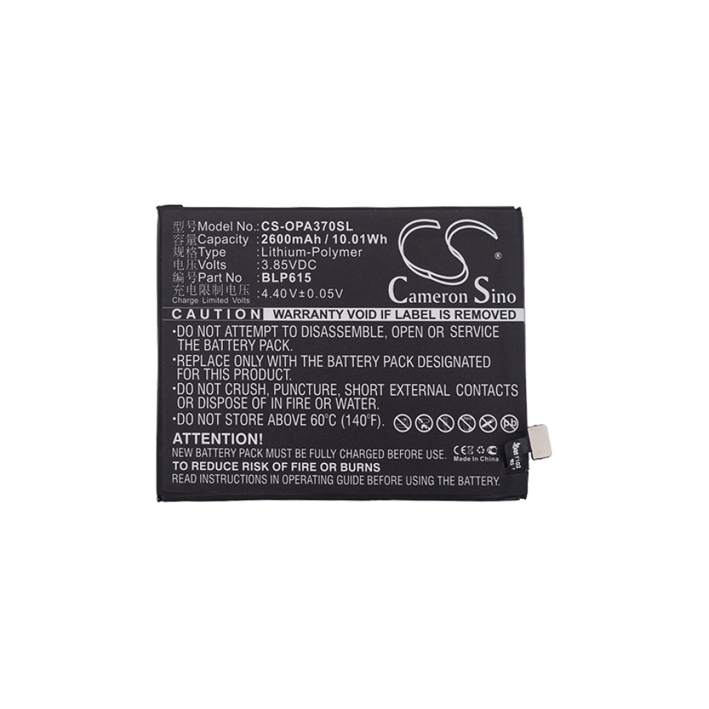 Compatible battery replacement for OPPO BLP615