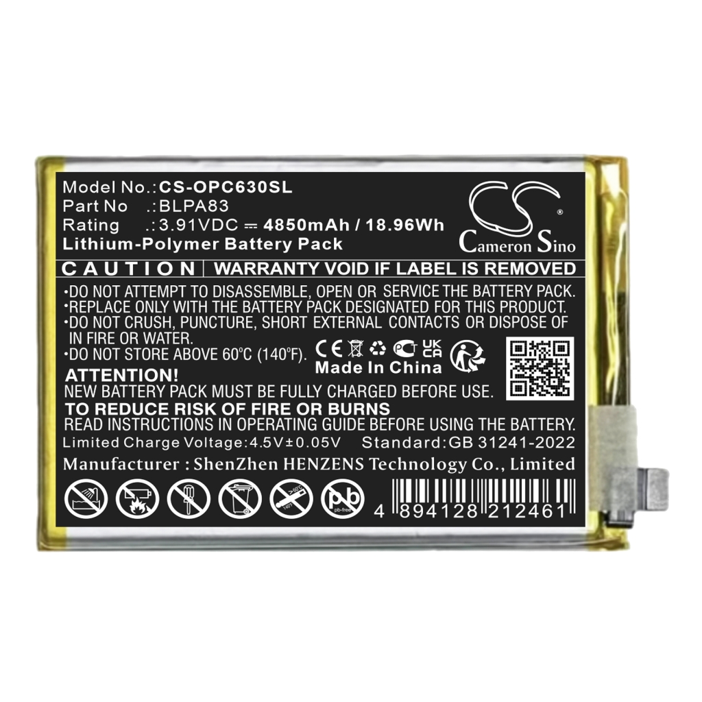 Compatible battery replacement for OPPO BLPA83