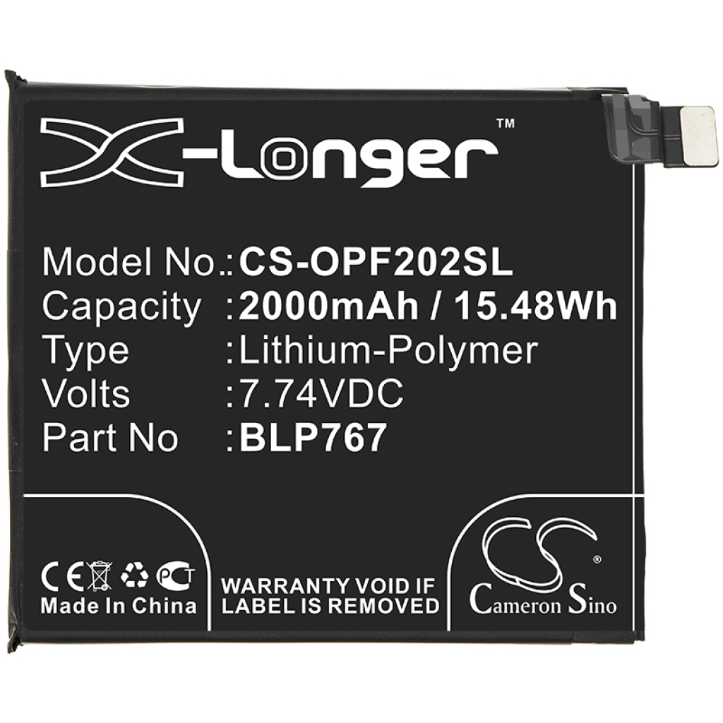 Compatible battery replacement for OPPO BLP767