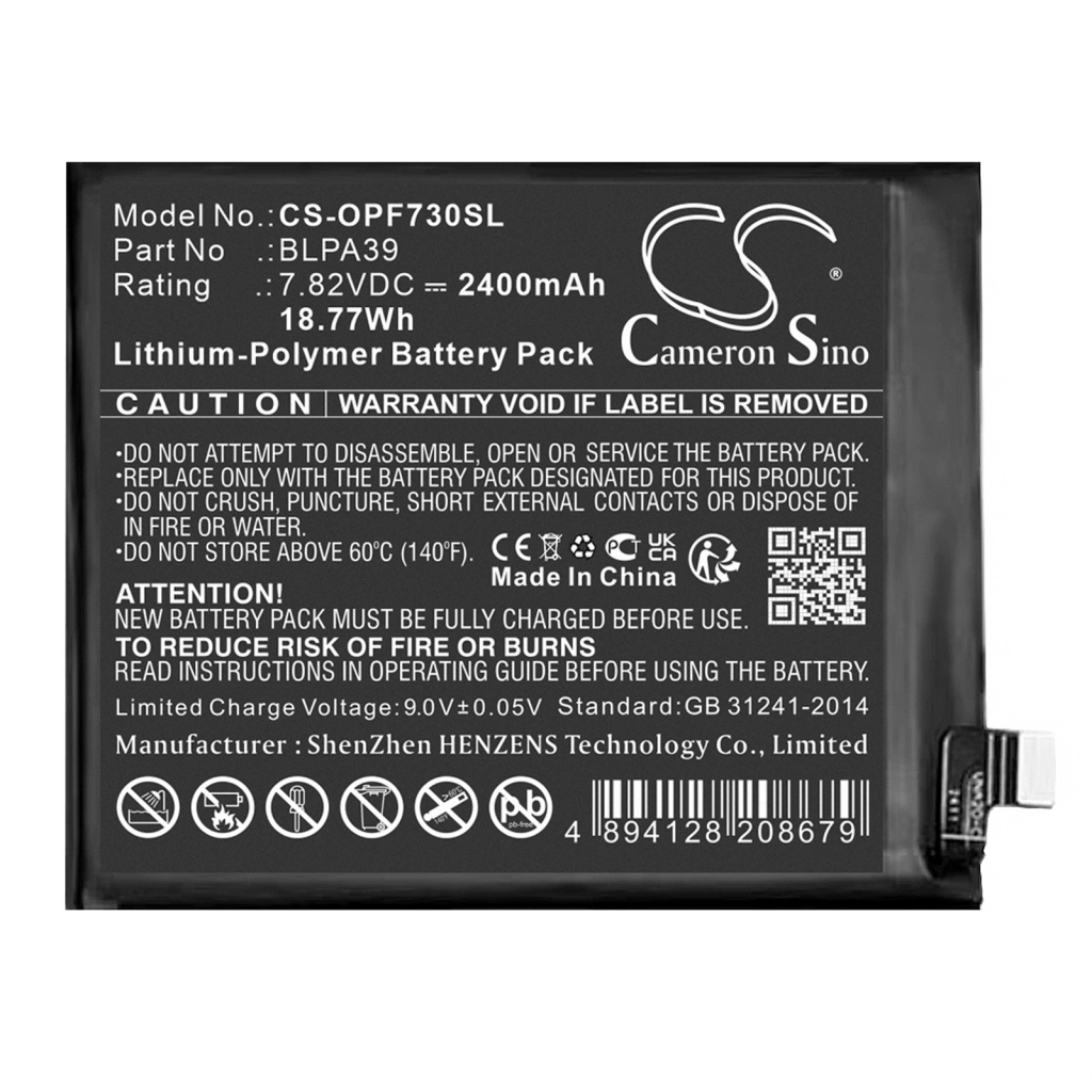 Compatible battery replacement for OPPO BLPA39